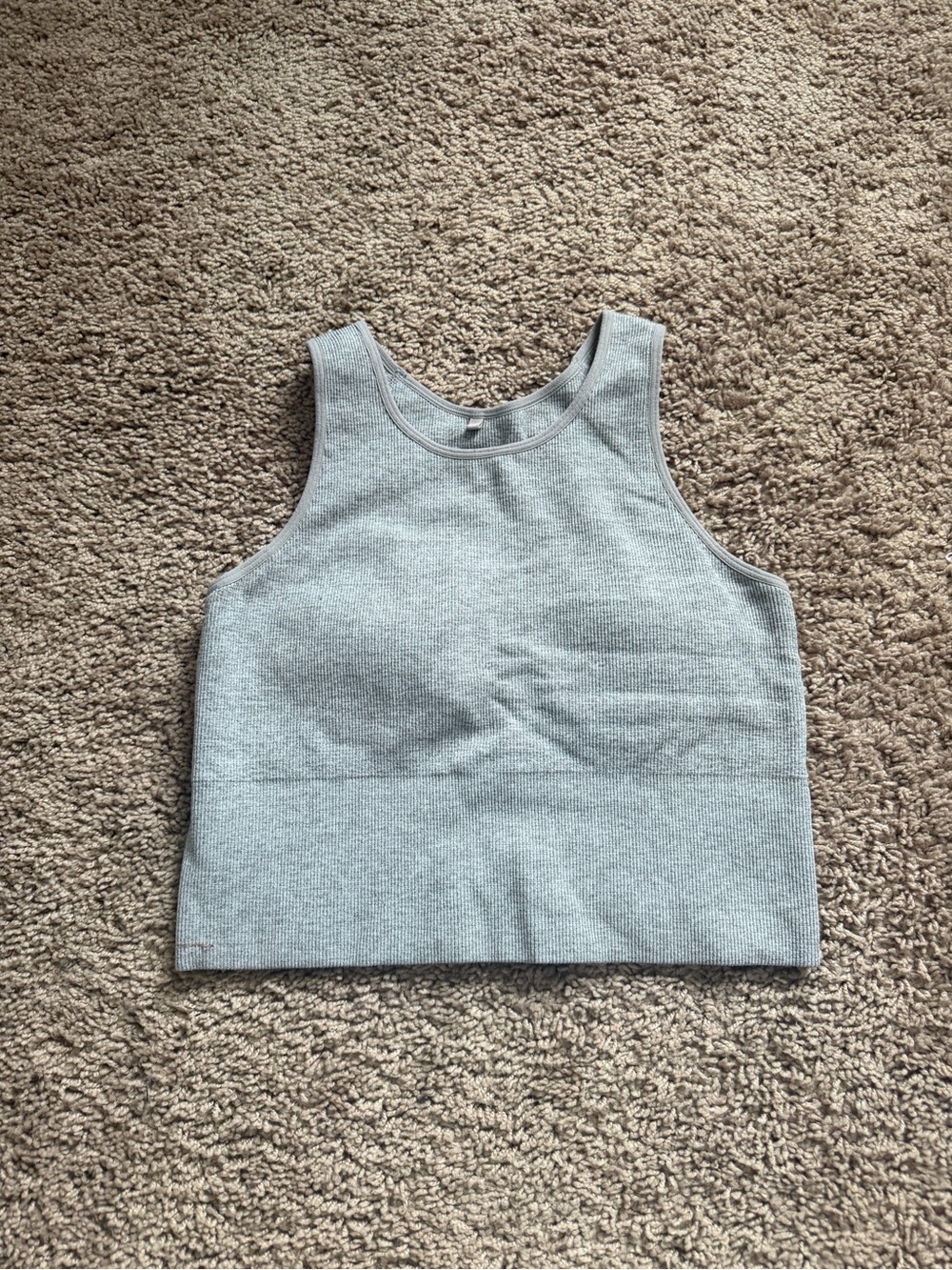 H&M Ribbed Gray Crop Tank Top